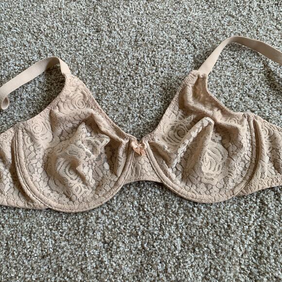 Wacoal Tan Lace Bra 851205 Sz 34D Underwired Unlined - Picture 1 of 9